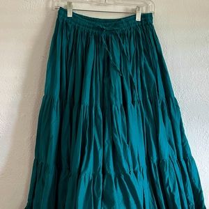 Teal skirt, Full and Tiered